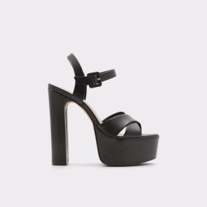 Aldo Camelia Remienkove Na Podpatku Sandal - Plateforme Topanky Na Platforme Čierne | ABUSN-5182