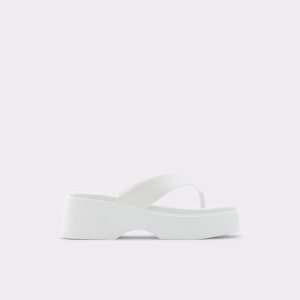 Aldo Delphy Tanga Wedge Sandal - Flatform Sandále Biele | AZCEF-6378