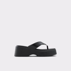 Aldo Delphy Tanga Wedge Sandal - Flatform Sandále Čierne | MGCXW-3590