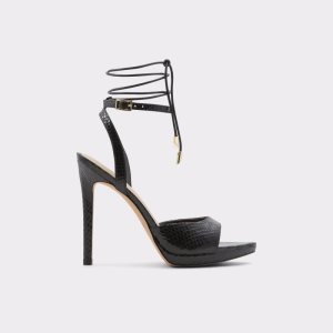 Aldo Docilla Remienkové Na Podpatku Sandal - Stiletto Topanky Na Platforme Čierne | UHTDV-7418