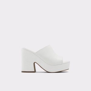 Aldo Ellara High Slapky Sandal - Topanky Na Platforme Biele | AMFBS-1538