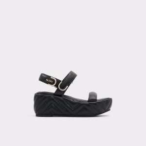 Aldo Eroellan Wedge Sandal - Sandále Čierne | AHWJQ-6438
