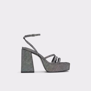 Aldo Landabriver Remienkové Na Podpatku Sandal - Flatform Topanky Na Platforme Strieborne | MBLUC-7092