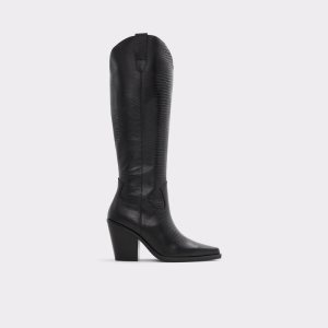 Aldo Nevada Western Knee-hign Vysoke Cizmy Čierne | KIFQW-3678