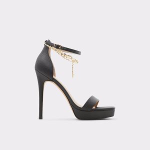 Aldo Scarlettchain Na Podpatku Sandal - Stiletto Topanky Na Platforme Čierne | GRHKB-8953