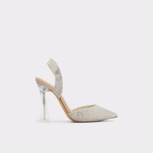 Aldo Solanti Sling Back High Blokové Podpätky Béžové | OLNET-9268